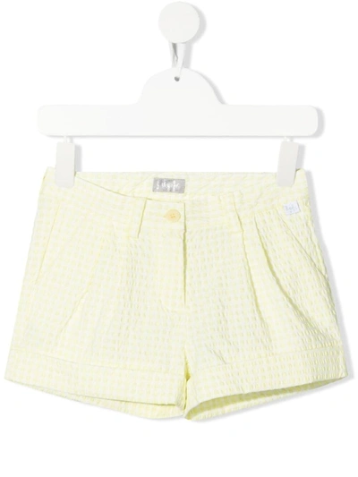 Il Gufo Kids' Checkered Print Shorts In Unico