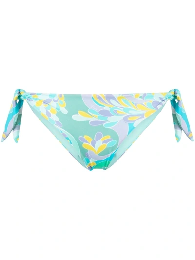 Emilio Pucci Graphic-print Bikini Bottoms In Blue