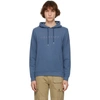 Belstaff Blue Logo Hooded Cotton Sweatshirt In 08830 Rcnbl