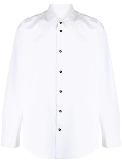 Jil Sander Slogan-print Long-sleeve Shirt In White