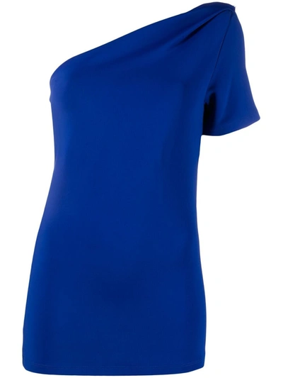 Sportmax One-shoulder Short-sleeved T-shirt In Blue