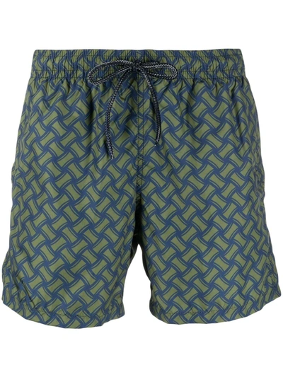Drumohr Biscuit Patterned Swim Shorts In Green