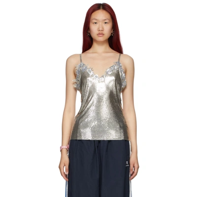 Balenciaga Embellished Chainmail Camisole In Silver