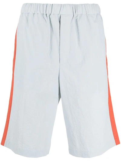 Kenzo Sport Panelled Track Shorts In Orange,grey,blue