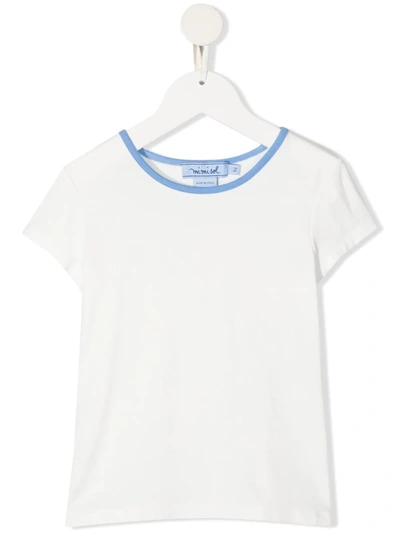 Mi Mi Sol Kids' Contrasting-neck T-shirt In White