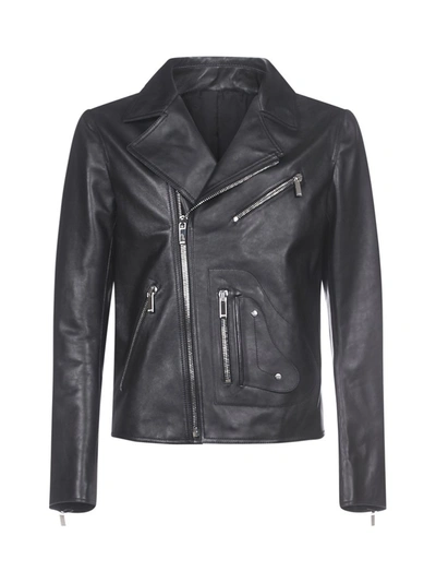 Dior Men's Black Leather Outerwear Jacket