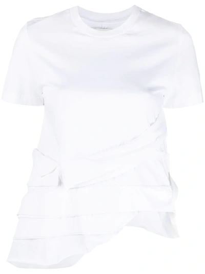 Marques' Almeida Asymmetric Ruffled T-shirt In White