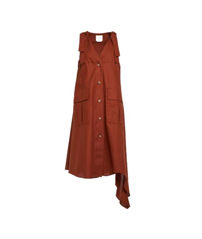 Ballantyne Dress In Linen In Brown