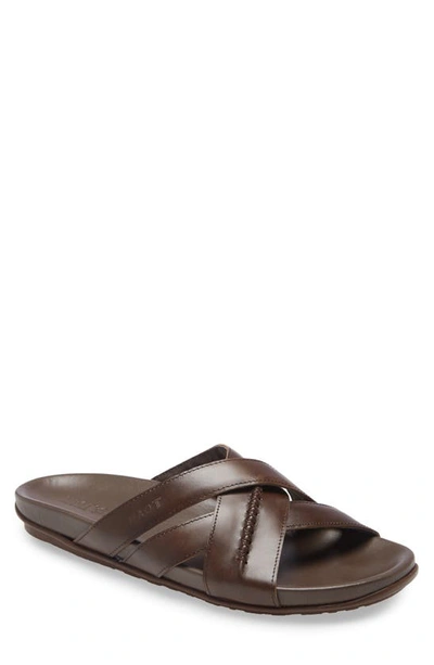 Naot Anegada Slide Sandal In Pecan Brown Leather