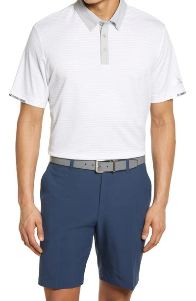 Adidas Golf Heat. Rdy Golf Polo In Wht/ Grey Two