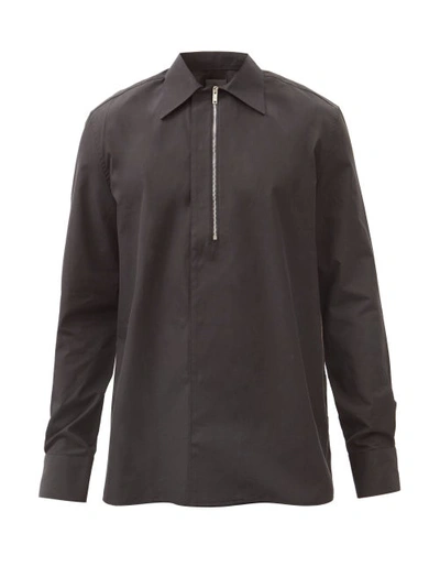 Givenchy Men's Half-zip Poplin Pullover Shirt In Black