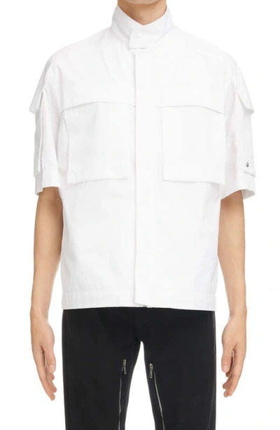 Givenchy Workwear Snap & Zip Pocket Shirt In White