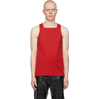 Givenchy Square Neck Jersey Tank Top In Red