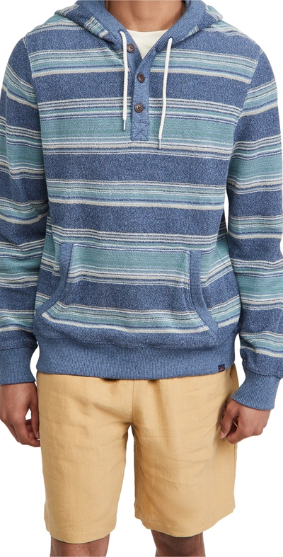 Faherty Campfire Hoodie In Seascape Ombre Stripe