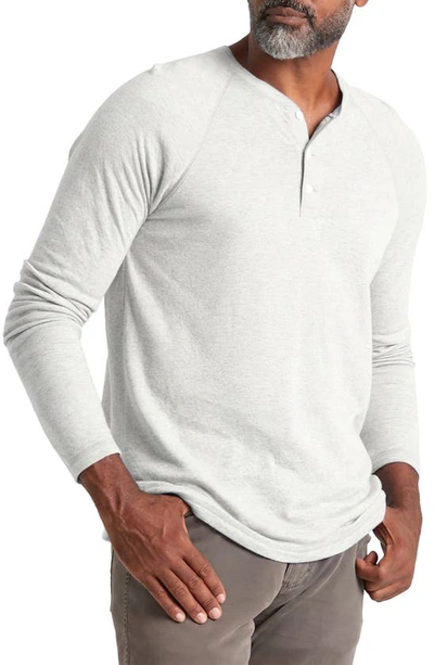 Faherty Long Sleeve Henley In Ivory Heather