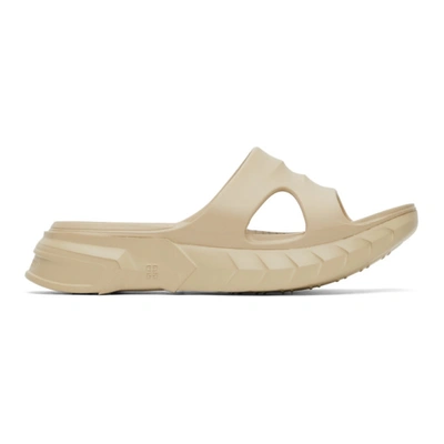Givenchy Mens Beige Marshmallow Rubber Slider Sandals 8 In Neutrals