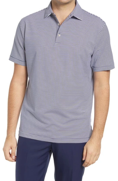 Peter Millar Hales Stripe Performance Polo In Blue