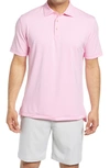 Peter Millar Jubilee Stripe Short Sleeve Stretch Jersey Polo In Pink Caliente