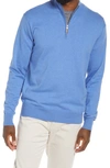 Peter Millar Crown Quarter Zip Pullover In Blue Sea