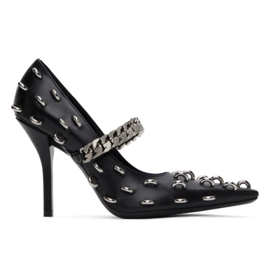 Givenchy Lambskin Chain Stud Mary Jane High-heel Pumps In Black