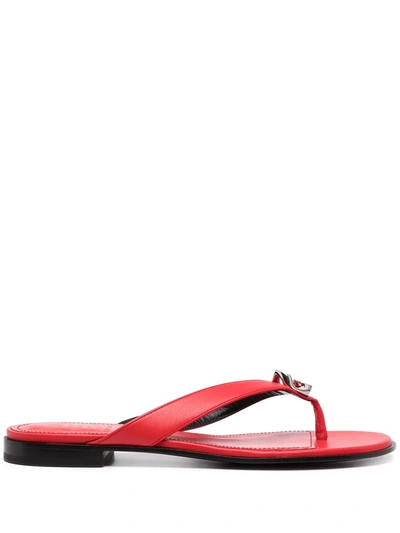 Givenchy G-buckle Low-heel Sandals In Red