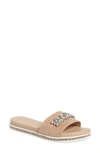 Karl Lagerfeld Women's Bijou Slide Sandals Women's Shoes In Latte Suede