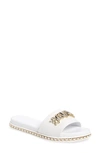 Karl Lagerfeld Women's Bijou Embellished Slide Sandals Women's Shoes In White