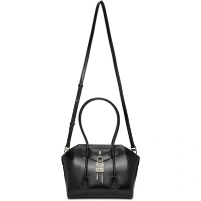 Givenchy Black Antigona Lock Mini Leather Shoulder Bag