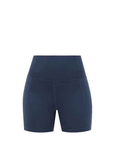 Girlfriend Collective High-rise Recycled-fibre Running Shorts In Midnight