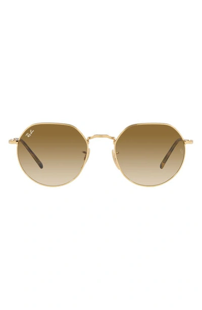 Ray Ban Jack 53mm Gradient Sunglasses In Gold