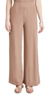 L Agence The Crawford Rib Knit Wide-leg Pants In Beige