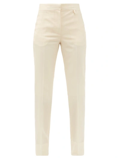 Givenchy High-rise Wool-crepe Straight-leg Trousers In White