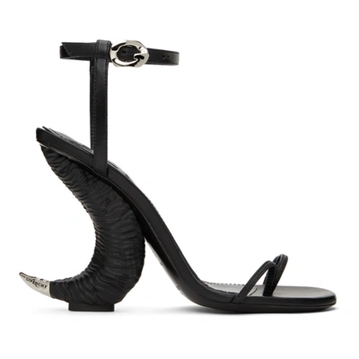 Givenchy Black Triple Toes Horn Heeled Sandals In Schwarz
