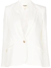 L Agence Chamberlain Single-breasted Blazer In Ivory