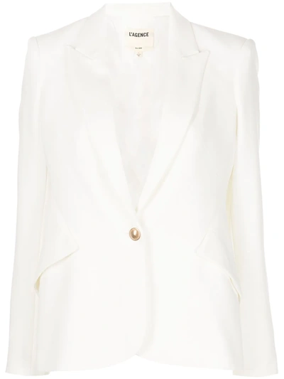 L Agence Chamberlain Single-breasted Blazer In Ivory