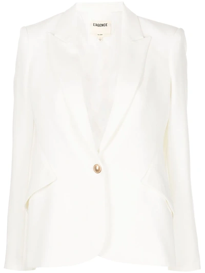 L Agence Chamberlain Single-breasted Blazer In 白色