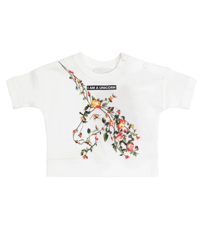 Burberry Babies' 花卉印花t恤 In White