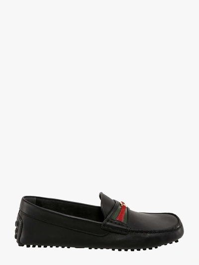 Gucci Men's Leather Loafers Moccasins In Black
