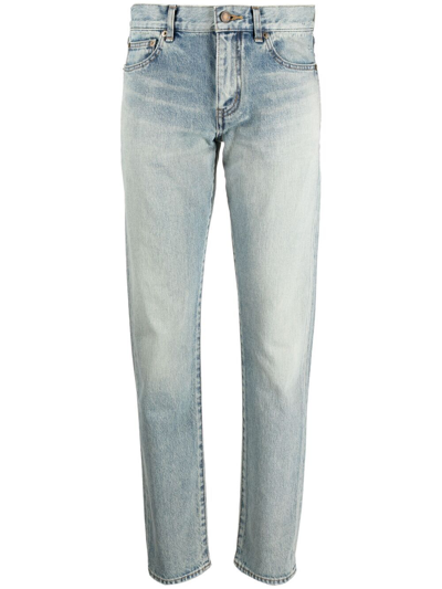 Saint Laurent Mid-rise Straight-leg Jeans In Blue