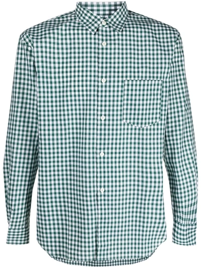 Comme Des Garçons Shirt Gingham-check Cotton Shirt In Green