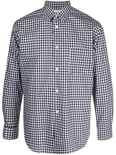 Comme Des Garçons Shirt Gingham-check Print Cotton Shirt In Black