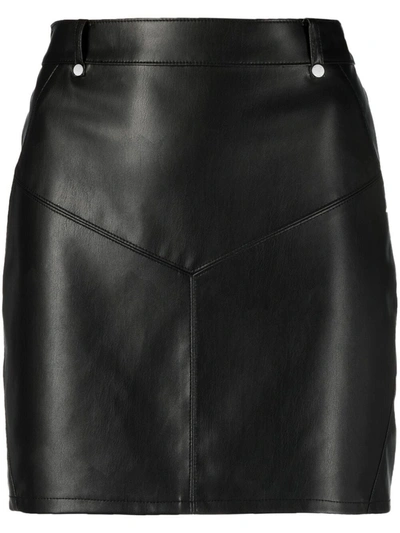 Patrizia Pepe High-rise Straight-leg Miniskirt In Black