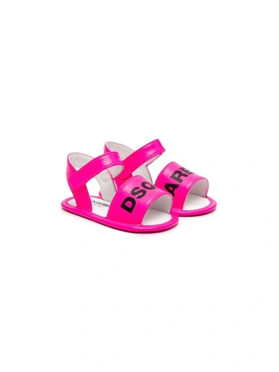 Dsquared2 Kids' Logo印花凉鞋 In Pink