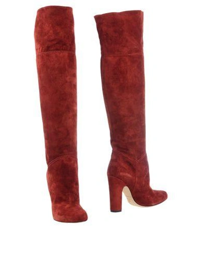 Brian Atwood Boots In Brick Red