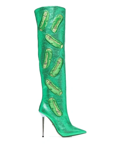 Gcds Pickle Rick Knee-high Boots In Green