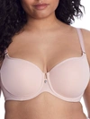 Curvy Couture Tulip Smooth Convertible Underwire Push-up Bra In Blushing Pink