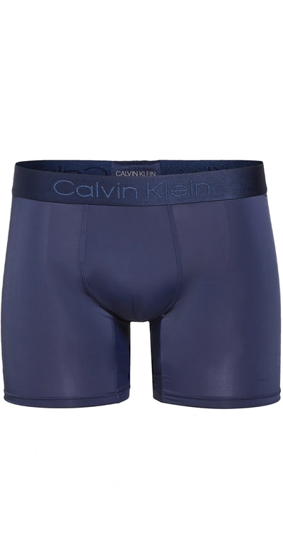 Calvin Klein Underwear Moisture Wicking Boxer Briefs In Dark Blue