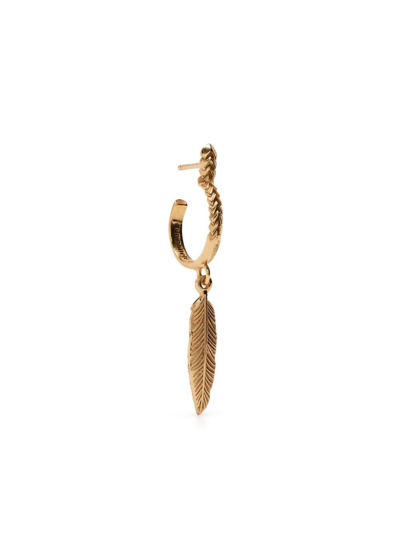Emanuele Bicocchi Feather Drop Earring In Gold