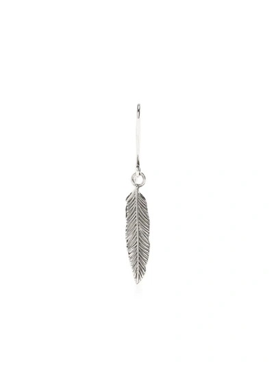 Emanuele Bicocchi Feather Drop Earring In Silver