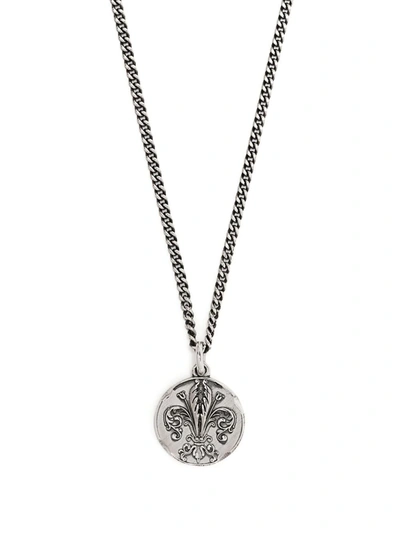 Emanuele Bicocchi Lily Coin Pendant Necklace In Silver